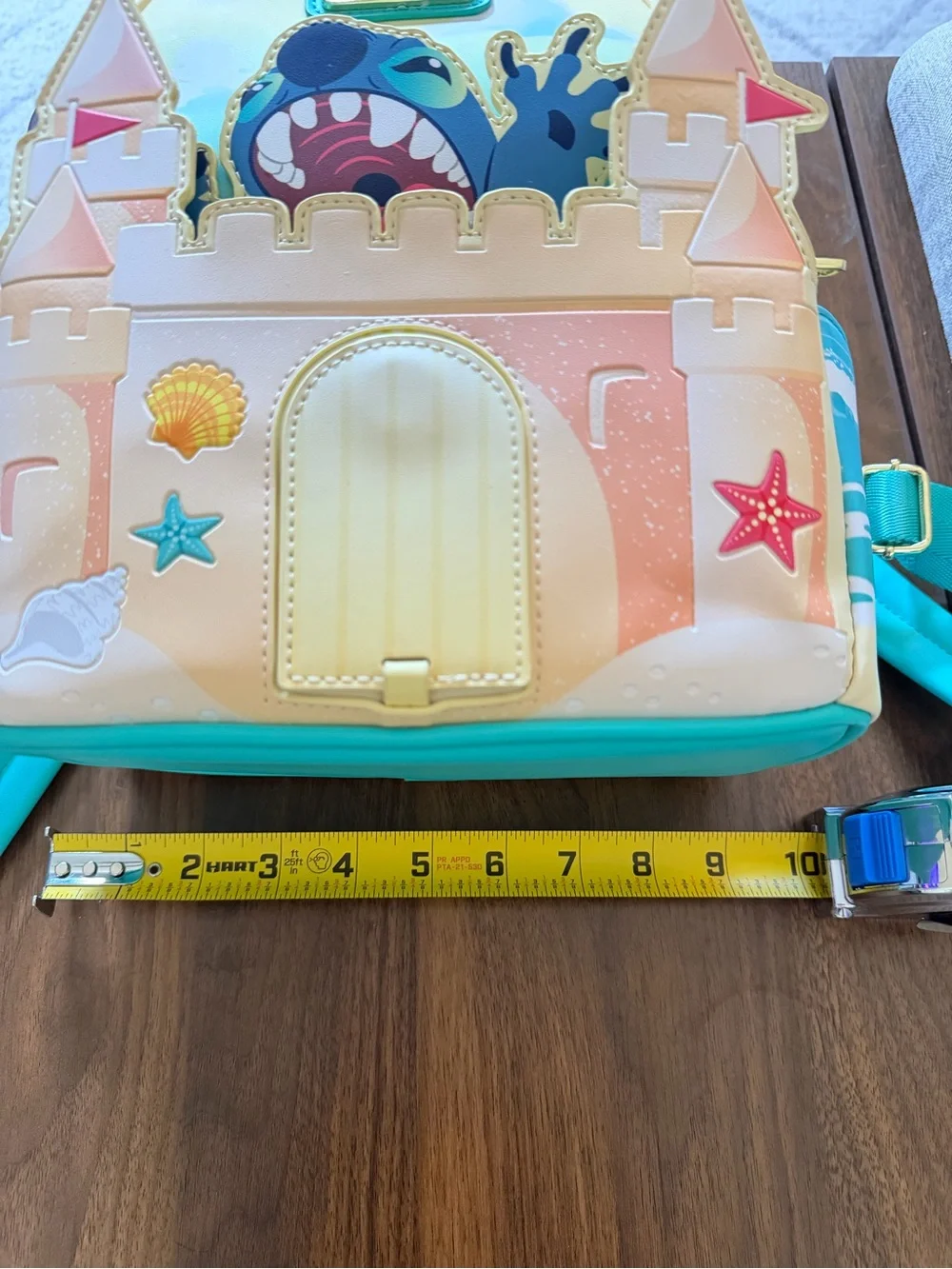 Loungefly Stitch Castle Mini Backpack & Wallet - Pastel Pink Peach Teal